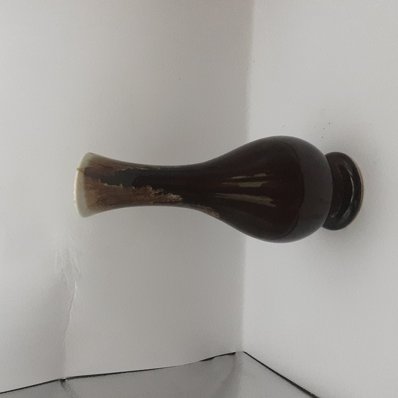 Vintage USA Pottery Brown & Green Drip Glaze Pitcher Vase 8.5" - Picture 4 of 8
